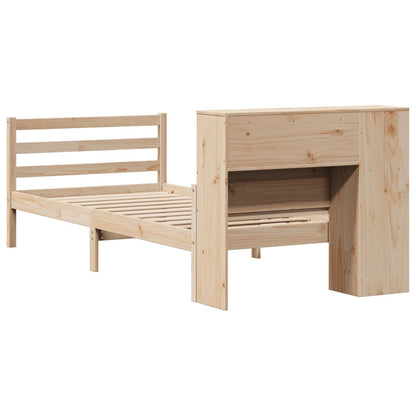 Bookcase Bed without Mattress 90x200 cm Solid Wood Pine