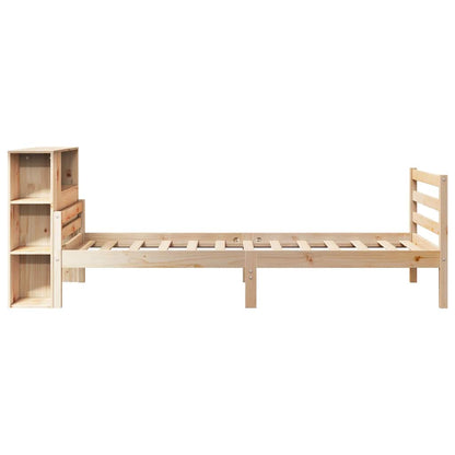 Bookcase Bed without Mattress 100x200 cm Solid Wood Pine