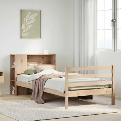 Bookcase Bed without Mattress 100x200 cm Solid Wood Pine