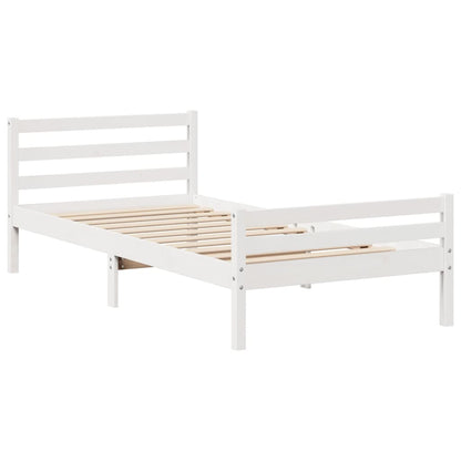 Bookcase Bed without Mattress White 100x200 cm Solid Wood Pine