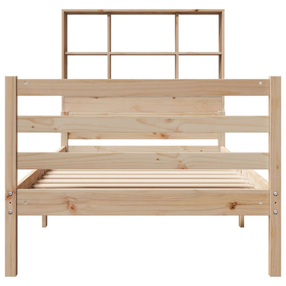 Bookcase Bed without Mattress 90x200 cm Solid Wood Pine
