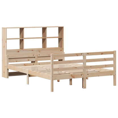 Bookcase Bed without Mattress 140x200 cm Solid Wood Pine