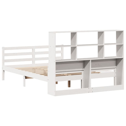 Bookcase Bed without Mattress White 140x200 cm Solid Wood Pine