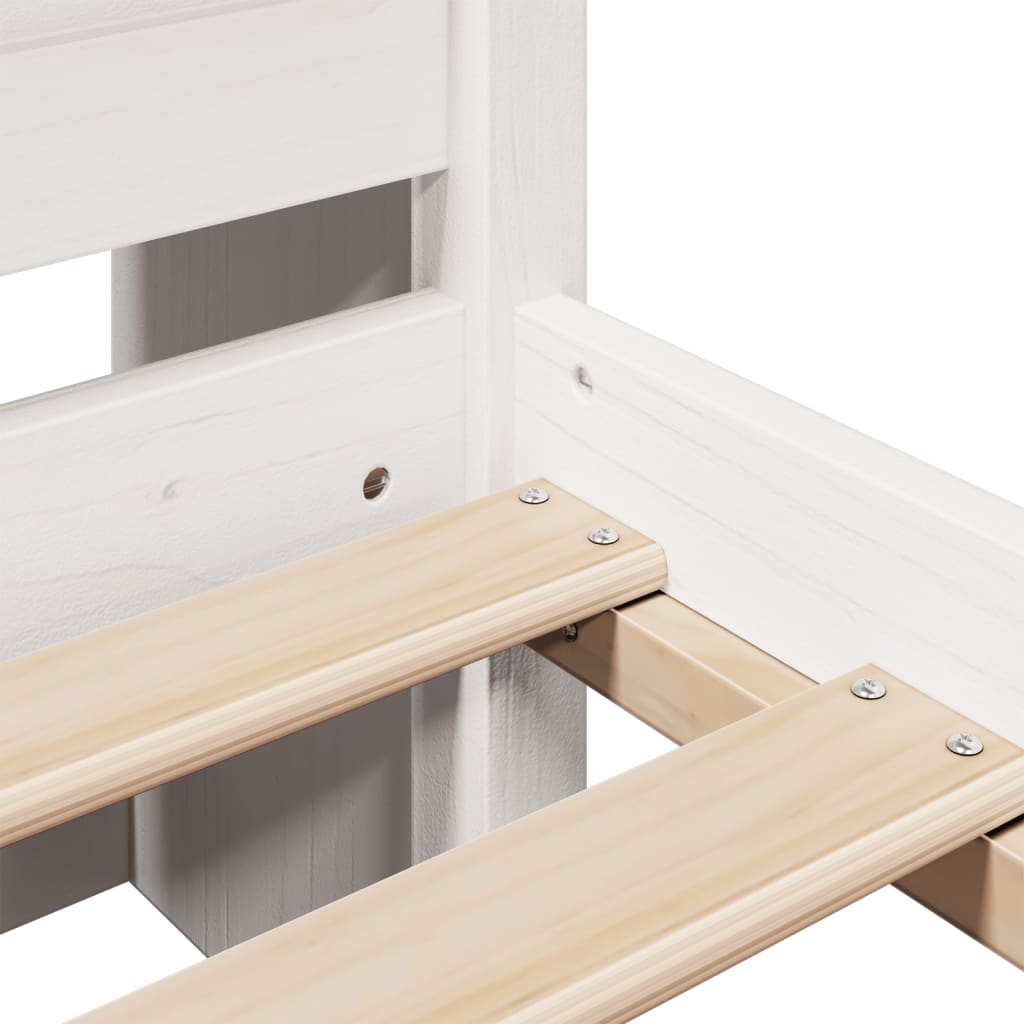 Bookcase Bed without Mattress White 140x200 cm Solid Wood Pine