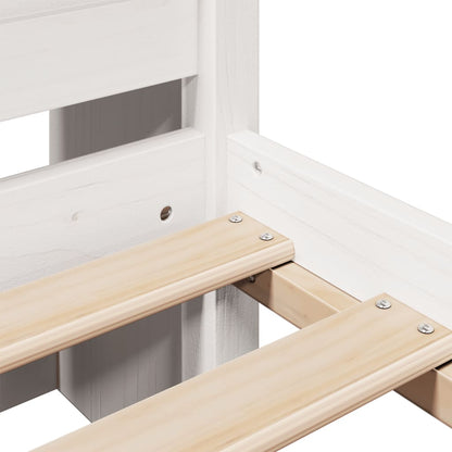 Bookcase Bed without Mattress White 140x200 cm Solid Wood Pine