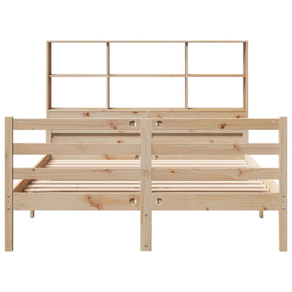 Bookcase Bed without Mattress 150x200 cm King Solid Wood Pine