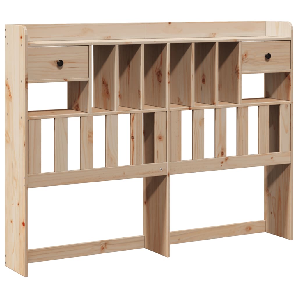 Bookcase Bed without Mattress 140x190cm Solid Wood Pine