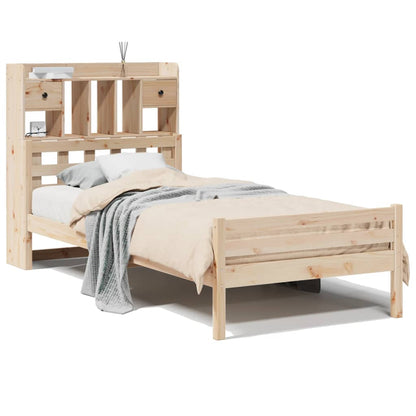 Bookcase Bed without Mattress 100x200cm Solid Wood Pine