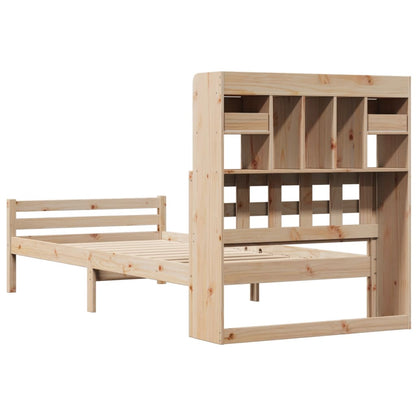 Bookcase Bed without Mattress 100x200cm Solid Wood Pine