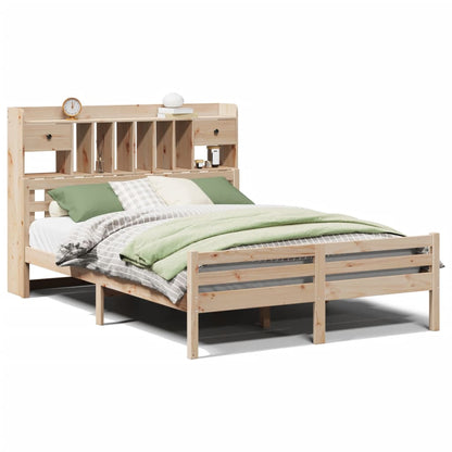 Bookcase Bed without Mattress 140x200cm Solid Wood Pine