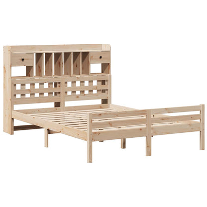 Bookcase Bed without Mattress 160x200cm Solid Wood Pine