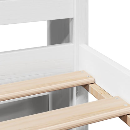 Bookcase Bed without Mattress White 180x200 cm Super King Solid Wood Pine
