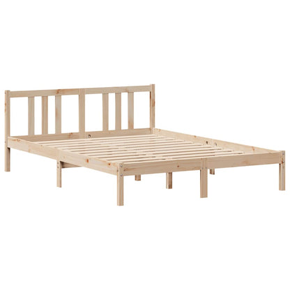 Bookcase Bed without Mattress 135x190cm Solid Wood Pine