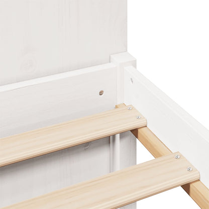 Bookcase Bed without Mattress White 140x200cm Solid Wood Pine