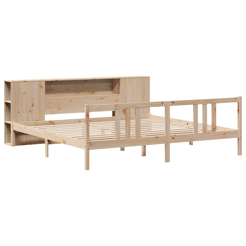 Bookcase Bed without Mattress 180x200cm Solid Wood Pine