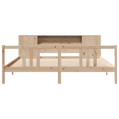 Bookcase Bed without Mattress 180x200cm Solid Wood Pine