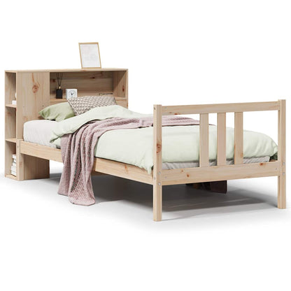 Bookcase Bed without Mattress 90x190cm Solid Wood Pine