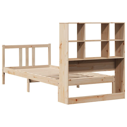 Bookcase Bed without Mattress 90x190cm Single Solid Wood Pine