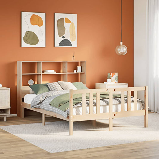 Bookcase Bed without Mattress 120x200cm Solid Wood Pine