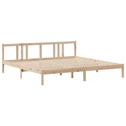 Bookcase Bed without Mattress 180x200cm Super King Solid Wood Pine