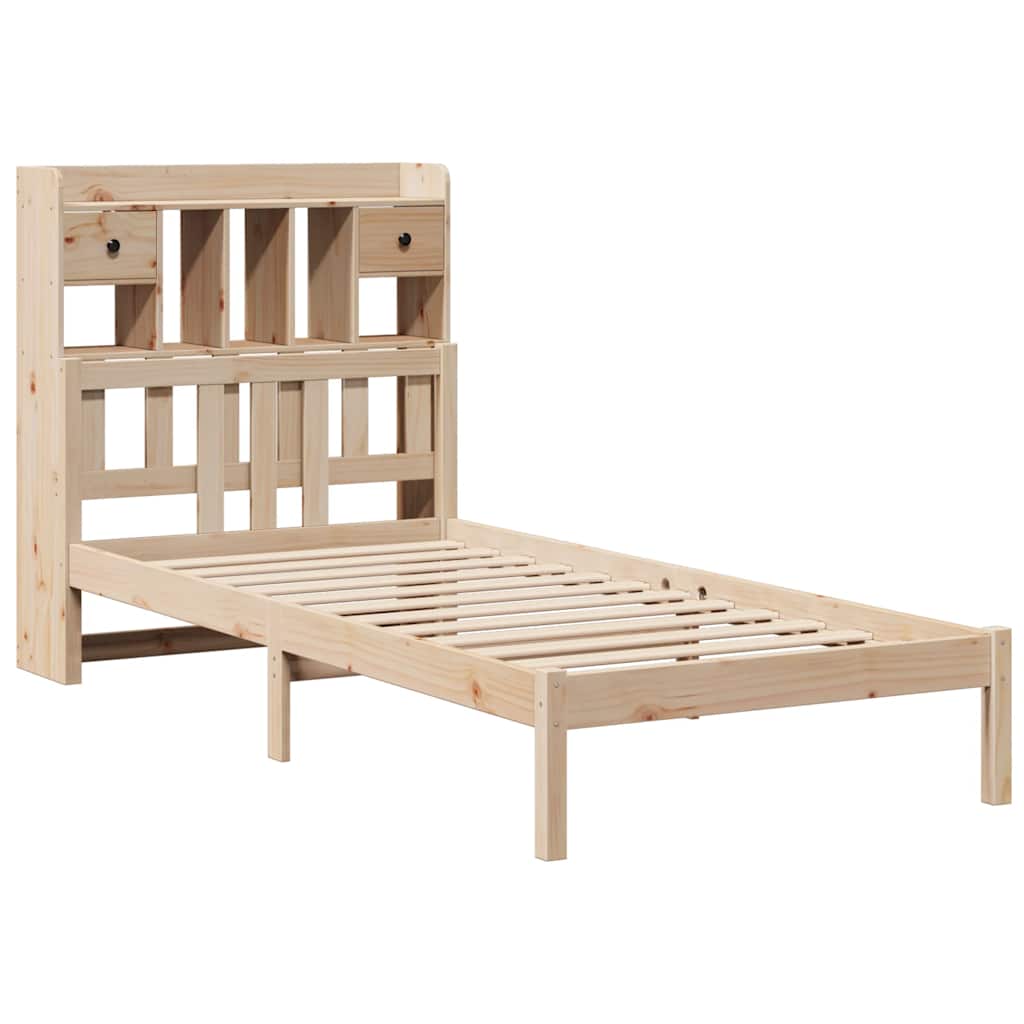 Bookcase Bed without Mattress 75x190 cm Small Single Solid Wood Pine