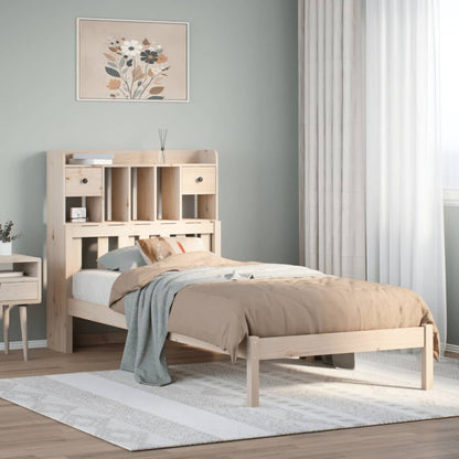 Bookcase Bed without Mattress 90x190 cm Single Solid Wood Pine
