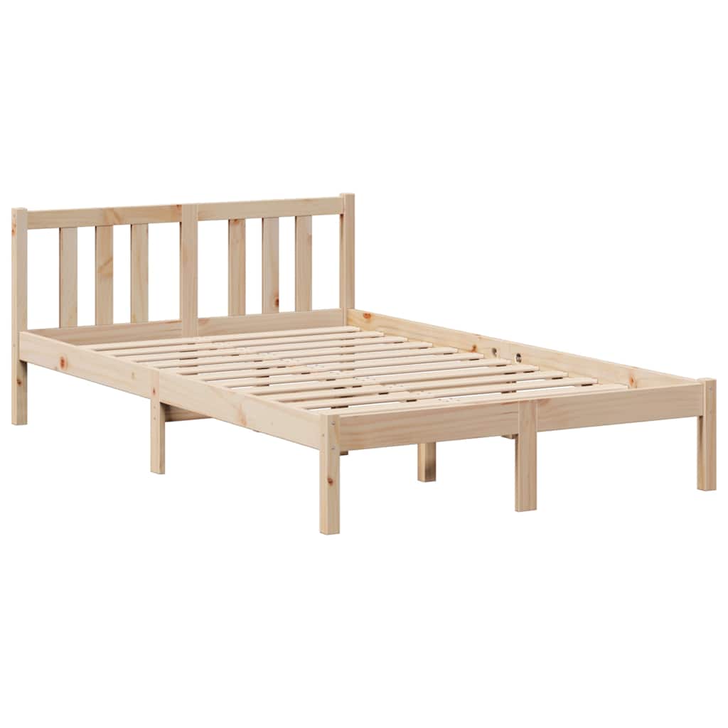 Bookcase Bed without Mattress 135x190 cm Double Solid Wood Pine