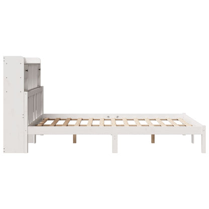 Bookcase Bed without Mattress White 140x200 cm Solid Wood Pine