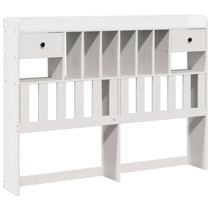 Bookcase Bed without Mattress White 140x200 cm Solid Wood Pine