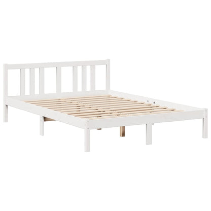 Bookcase Bed without Mattress White 140x200 cm Solid Wood Pine