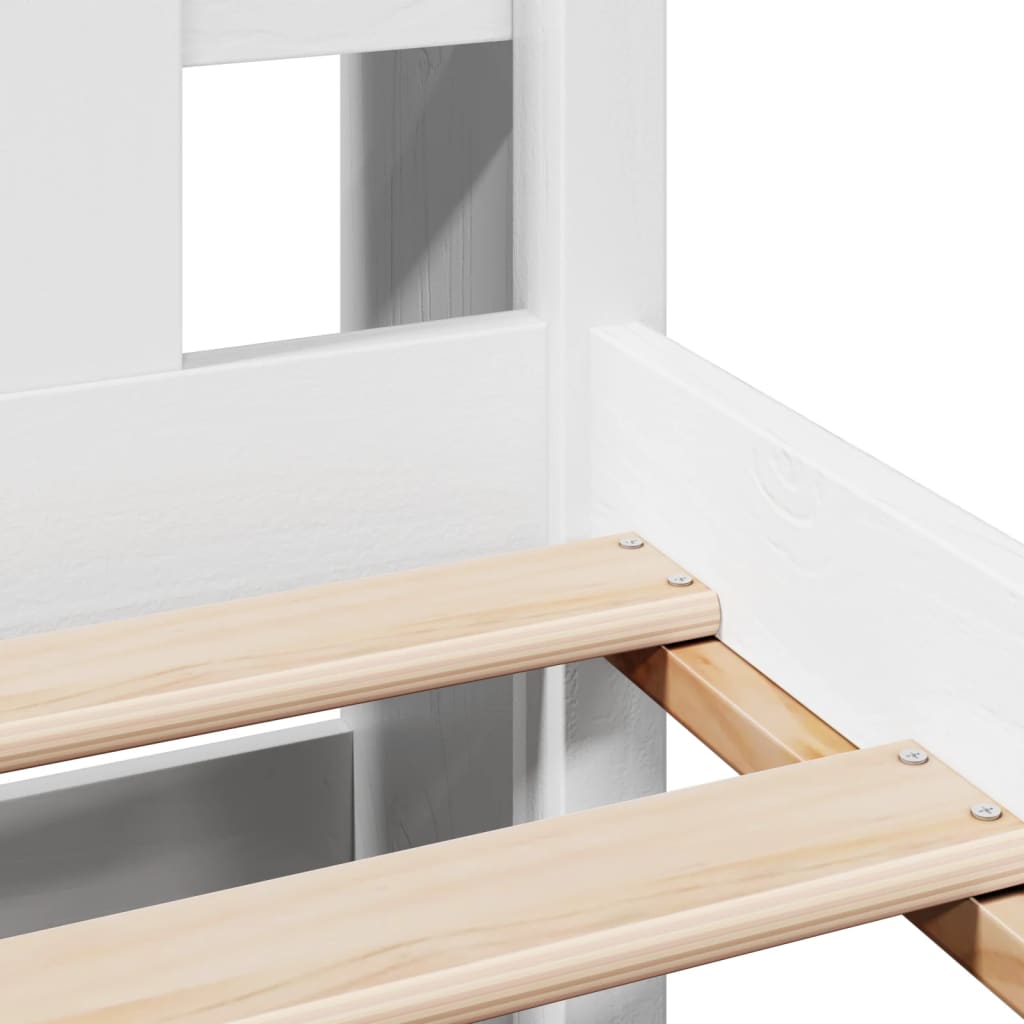 Bookcase Bed without Mattress White 140x200 cm Solid Wood Pine