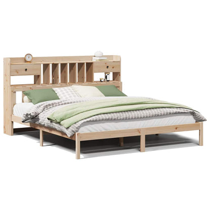 Bookcase Bed without Mattress 180x200 cm Super King Solid Wood Pine