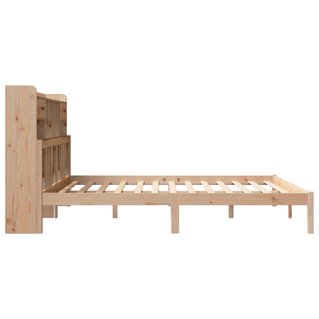 Bookcase Bed without Mattress 180x200 cm Super King Solid Wood Pine
