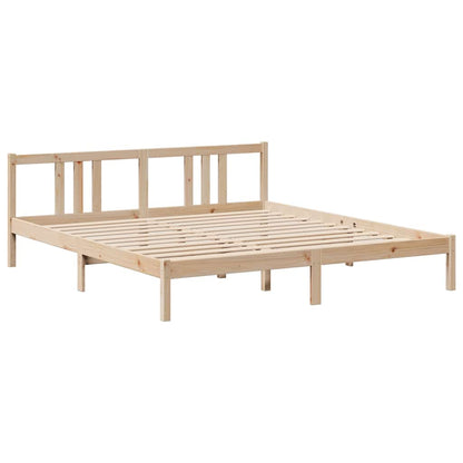 Bookcase Bed without Mattress 180x200 cm Super King Solid Wood Pine