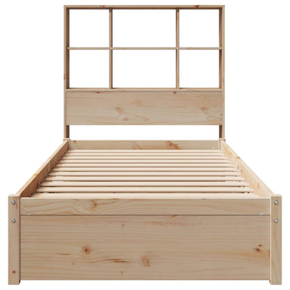 Bookcase Bed without Mattress 90x200cm Solid Wood Pine