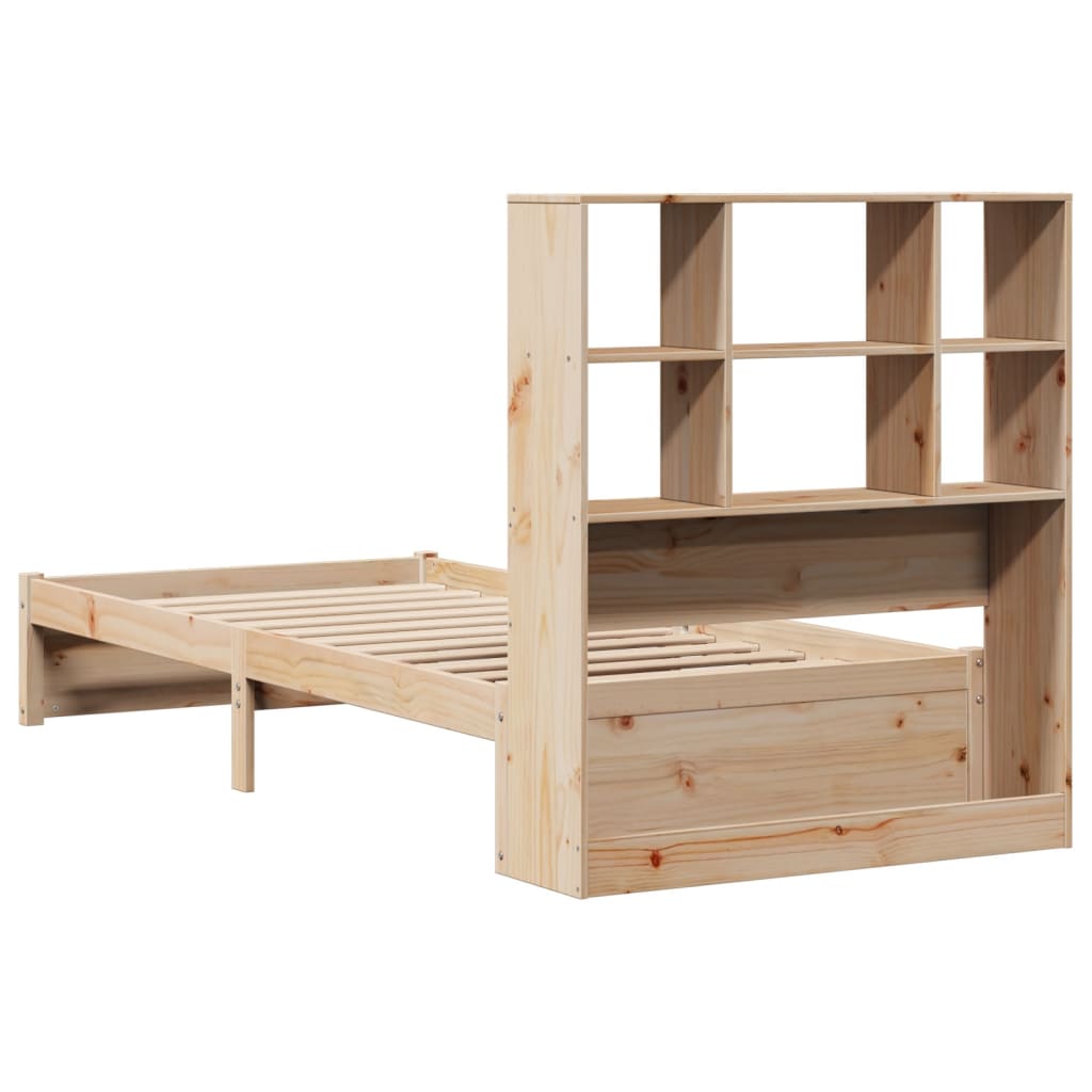 Bookcase Bed without Mattress 90x200cm Solid Wood Pine