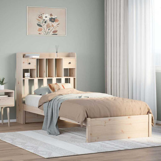 Bookcase Bed without Mattress 75x190cm Small Single Solid Wood Pine