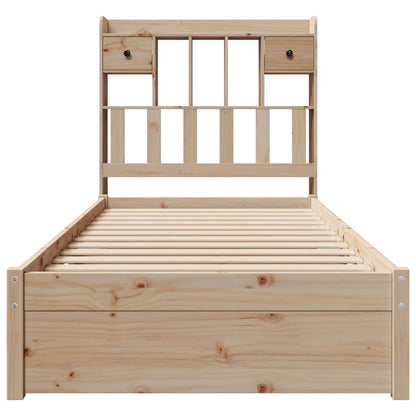 Bookcase Bed without Mattress 90x200cm Solid Wood Pine