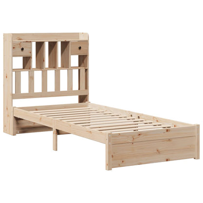 Bookcase Bed without Mattress 100x200cm Solid Wood Pine