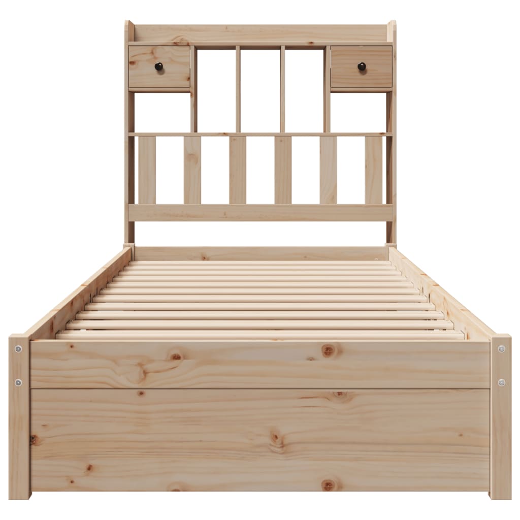 Bookcase Bed without Mattress 100x200cm Solid Wood Pine