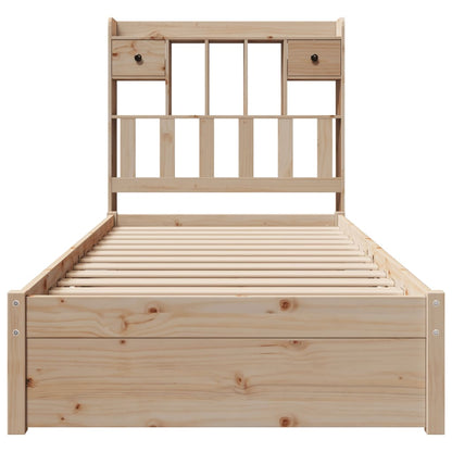 Bookcase Bed without Mattress 100x200cm Solid Wood Pine