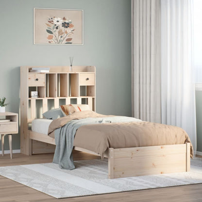 Bookcase Bed without Mattress 100x200cm Solid Wood Pine