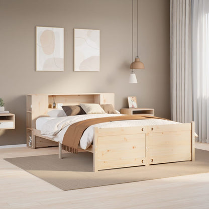 Bookcase Bed without Mattress 120x190cm Small Double Solid Wood Pine