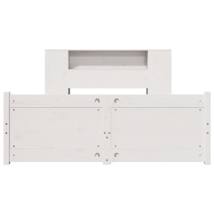 Bookcase Bed without Mattress White 120x190cm Small Double Solid Wood Pine