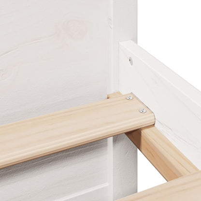 Bookcase Bed without Mattress White 140x190cm Solid Wood Pine