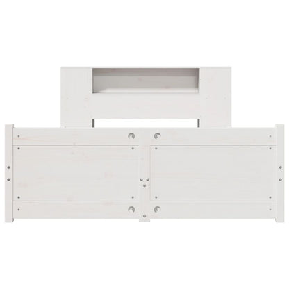 Bookcase Bed without Mattress White 120x200cm Solid Wood Pine