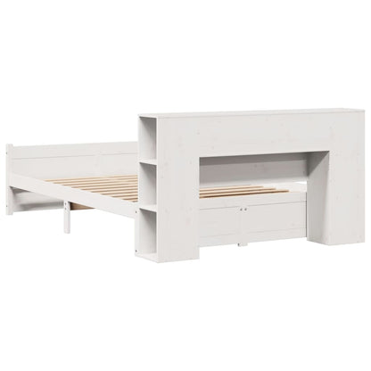 Bookcase Bed without Mattress White 120x200cm Solid Wood Pine
