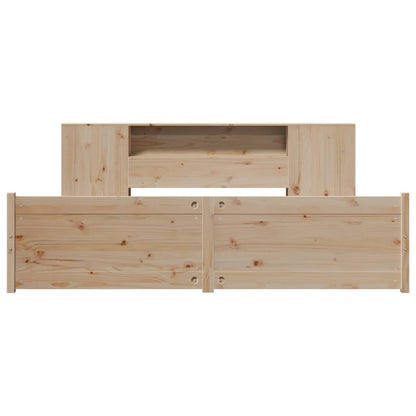 Bookcase Bed without Mattress 180x200cm Super King Solid Wood Pine