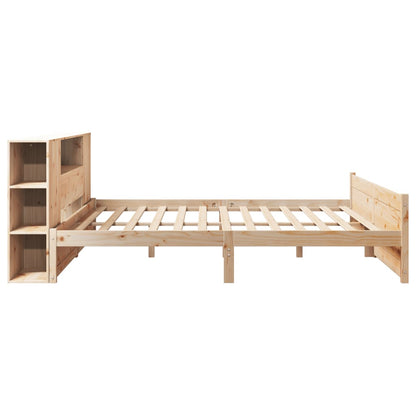 Bookcase Bed without Mattress 180x200cm Super King Solid Wood Pine
