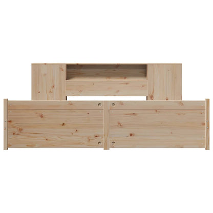 Bookcase Bed without Mattress 200x200cm Solid Wood Pine